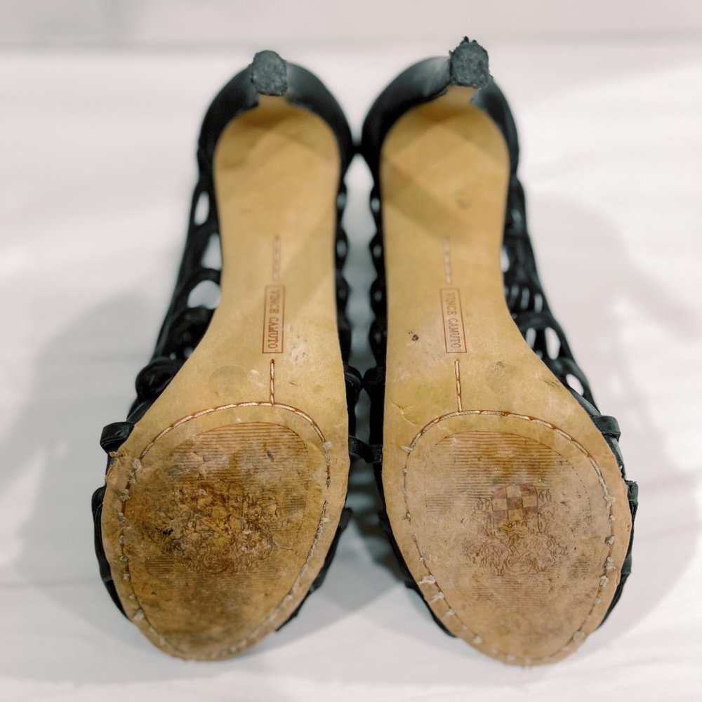 Vince Camuto Black Dontanela Caged Peep Toe Stiletto Heels 6 - Picture 8 of 10